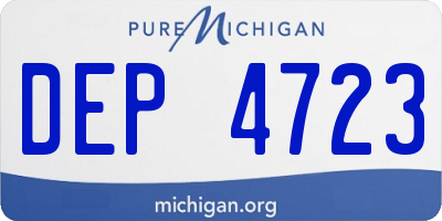 MI license plate DEP4723
