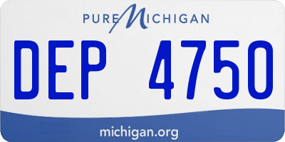 MI license plate DEP4750