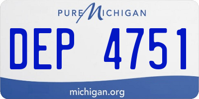 MI license plate DEP4751