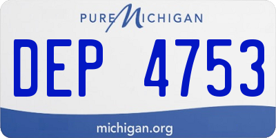 MI license plate DEP4753