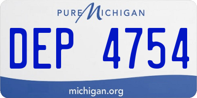 MI license plate DEP4754