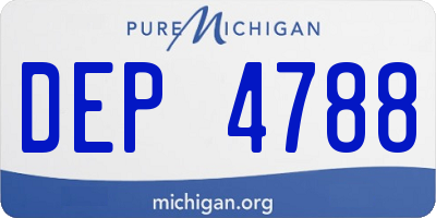 MI license plate DEP4788