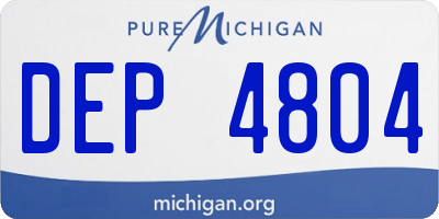 MI license plate DEP4804