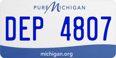 MI license plate DEP4807