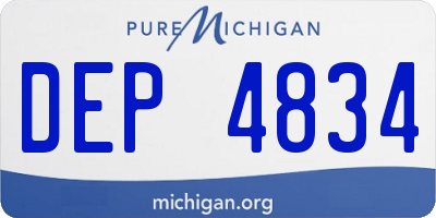 MI license plate DEP4834