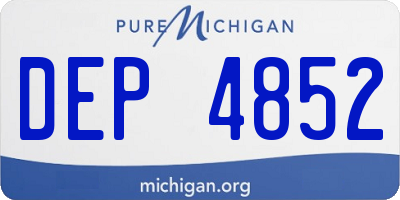 MI license plate DEP4852