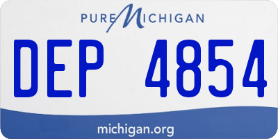 MI license plate DEP4854