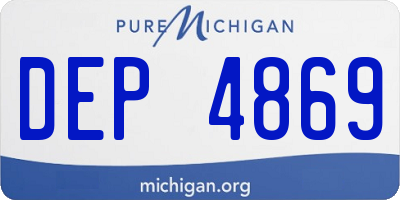 MI license plate DEP4869