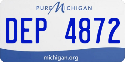 MI license plate DEP4872
