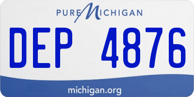 MI license plate DEP4876