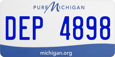 MI license plate DEP4898