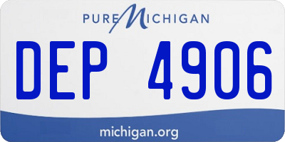 MI license plate DEP4906