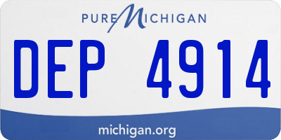 MI license plate DEP4914