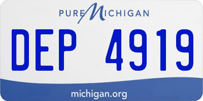 MI license plate DEP4919