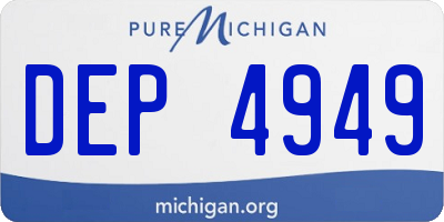 MI license plate DEP4949