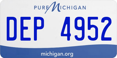 MI license plate DEP4952