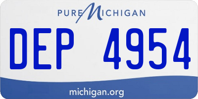 MI license plate DEP4954
