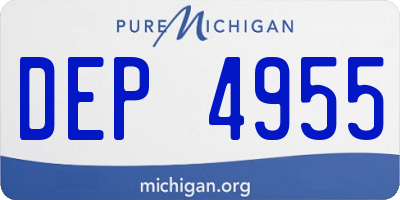 MI license plate DEP4955