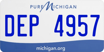 MI license plate DEP4957