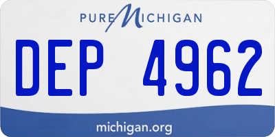 MI license plate DEP4962