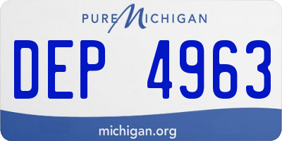 MI license plate DEP4963