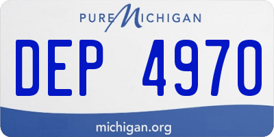 MI license plate DEP4970