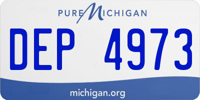 MI license plate DEP4973