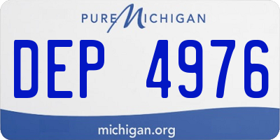 MI license plate DEP4976