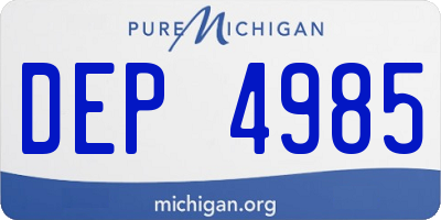 MI license plate DEP4985