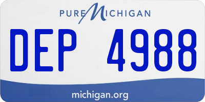 MI license plate DEP4988