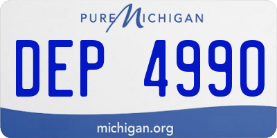 MI license plate DEP4990
