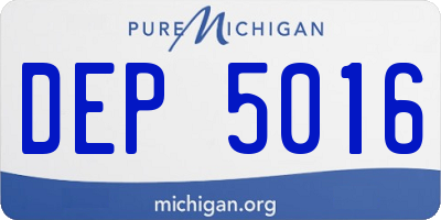 MI license plate DEP5016