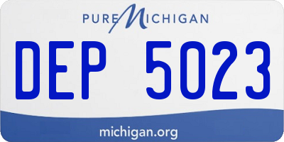 MI license plate DEP5023