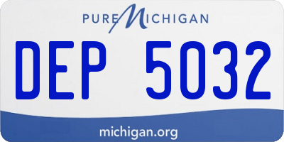 MI license plate DEP5032