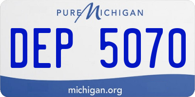 MI license plate DEP5070