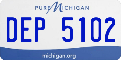 MI license plate DEP5102