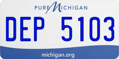 MI license plate DEP5103