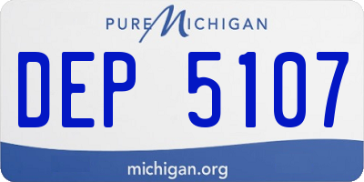MI license plate DEP5107