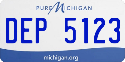 MI license plate DEP5123