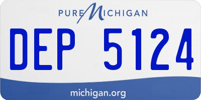 MI license plate DEP5124