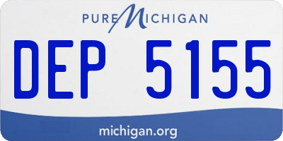 MI license plate DEP5155