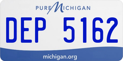 MI license plate DEP5162