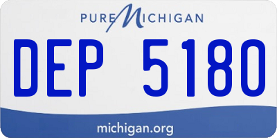 MI license plate DEP5180
