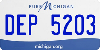 MI license plate DEP5203