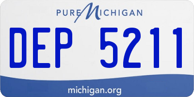 MI license plate DEP5211