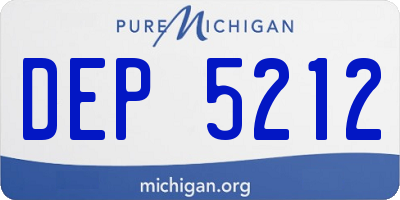 MI license plate DEP5212