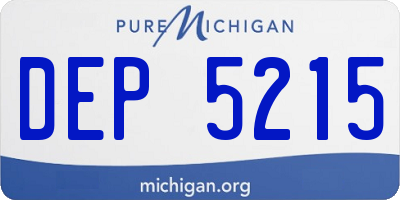 MI license plate DEP5215