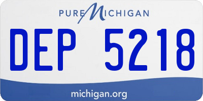 MI license plate DEP5218