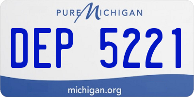 MI license plate DEP5221