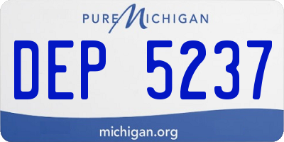 MI license plate DEP5237